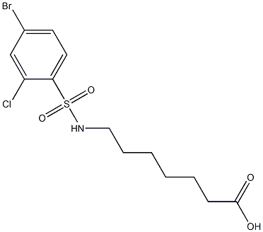 7-[(4-bromo-2-chlorobenzene)sulfonamido]heptanoic acid Struktur