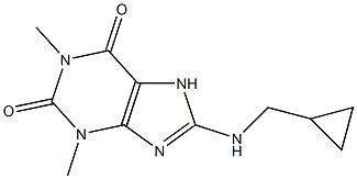 8-[(cyclopropylmethyl)amino]-1,3-dimethyl-2,3,6,7-tetrahydro-1H-purine-2,6-dione Struktur