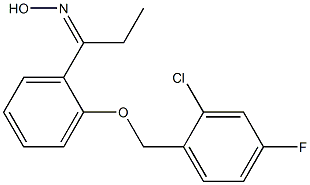 N-(1-{2-[(2-chloro-4-fluorophenyl)methoxy]phenyl}propylidene)hydroxylamine Struktur