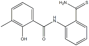 N-(2-carbamothioylphenyl)-2-hydroxy-3-methylbenzamide Struktur