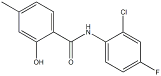 N-(2-chloro-4-fluorophenyl)-2-hydroxy-4-methylbenzamide Struktur