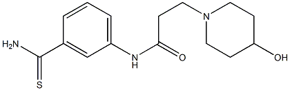 N-(3-carbamothioylphenyl)-3-(4-hydroxypiperidin-1-yl)propanamide Struktur