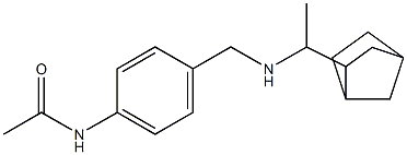 N-(4-{[(1-{bicyclo[2.2.1]heptan-2-yl}ethyl)amino]methyl}phenyl)acetamide Struktur