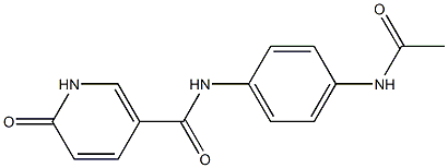 N-(4-acetamidophenyl)-6-oxo-1,6-dihydropyridine-3-carboxamide Struktur