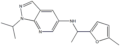 N-[1-(5-methylfuran-2-yl)ethyl]-1-(propan-2-yl)-1H-pyrazolo[3,4-b]pyridin-5-amine Struktur