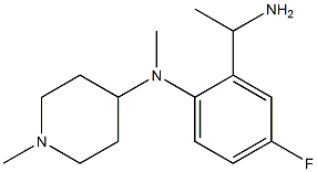 N-[2-(1-aminoethyl)-4-fluorophenyl]-N,1-dimethylpiperidin-4-amine Struktur