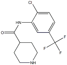 N-[2-chloro-5-(trifluoromethyl)phenyl]piperidine-4-carboxamide Struktur