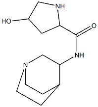 N-{1-azabicyclo[2.2.2]octan-3-yl}-4-hydroxypyrrolidine-2-carboxamide Struktur