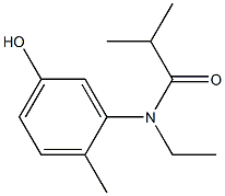 N-ethyl-N-(5-hydroxy-2-methylphenyl)-2-methylpropanamide Struktur