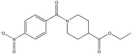 ethyl 1-{4-nitrobenzoyl}-4-piperidinecarboxylate Struktur