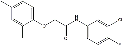 N-(3-chloro-4-fluorophenyl)-2-(2,4-dimethylphenoxy)acetamide Struktur