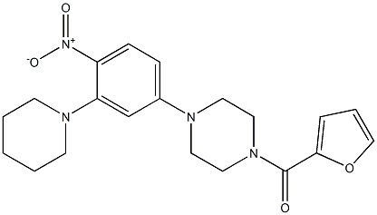 1-(2-furoyl)-4-[4-nitro-3-(1-piperidinyl)phenyl]piperazine Struktur