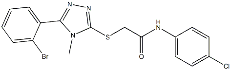 2-{[5-(2-bromophenyl)-4-methyl-4H-1,2,4-triazol-3-yl]sulfanyl}-N-(4-chlorophenyl)acetamide Struktur