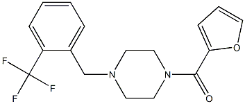 1-(furan-2-ylcarbonyl)-4-{[2-(trifluoromethyl)phenyl]methyl}piperazine Struktur