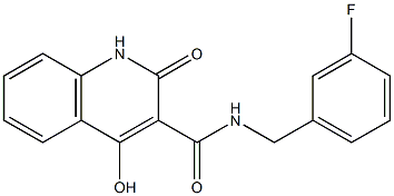 N-(3-fluorobenzyl)-4-hydroxy-2-oxo-1,2-dihydroquinoline-3-carboxamide Struktur