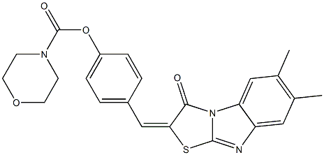 4-[(6,7-dimethyl-3-oxo[1,3]thiazolo[3,2-a]benzimidazol-2(3H)-ylidene)methyl]phenyl 4-morpholinecarboxylate Struktur