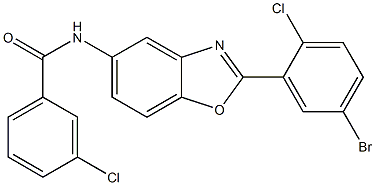 N-[2-(5-bromo-2-chlorophenyl)-1,3-benzoxazol-5-yl]-3-chlorobenzamide Struktur