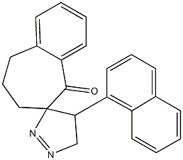 4'-(1-naphthyl)-4',5',6,7,8,9-hexahydrospiro(5H-benzo[a]cycloheptene-6,5'-3H-pyrazole)-5-one Struktur