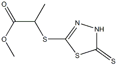 methyl 2-[(5-thioxo-4,5-dihydro-1,3,4-thiadiazol-2-yl)sulfanyl]propanoate Struktur