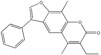 6-ethyl-5,9-dimethyl-3-phenyl-7H-furo[3,2-g]chromen-7-one Struktur