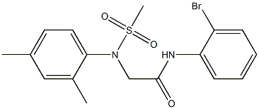 N-(2-bromophenyl)-2-[2,4-dimethyl(methylsulfonyl)anilino]acetamide Struktur