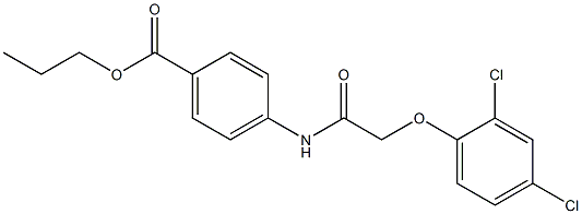 propyl 4-({[(2,4-dichlorophenyl)oxy]acetyl}amino)benzoate Struktur