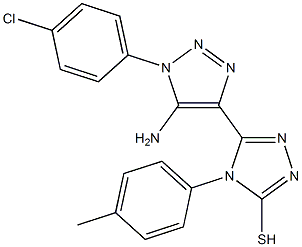 5-[5-amino-1-(4-chlorophenyl)-1H-1,2,3-triazol-4-yl]-4-(4-methylphenyl)-4H-1,2,4-triazol-3-yl hydrosulfide Struktur