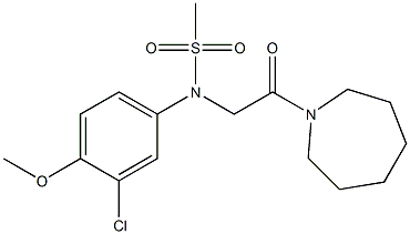 N-[2-(1-azepanyl)-2-oxoethyl]-N-(3-chloro-4-methoxyphenyl)methanesulfonamide Struktur