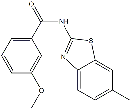 3-methoxy-N-(6-methyl-1,3-benzothiazol-2-yl)benzamide Struktur