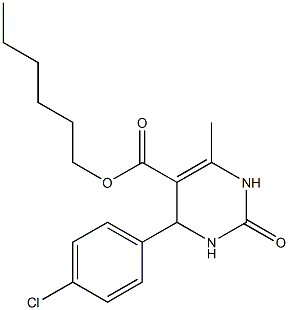 hexyl 4-(4-chlorophenyl)-6-methyl-2-oxo-1,2,3,4-tetrahydro-5-pyrimidinecarboxylate Struktur