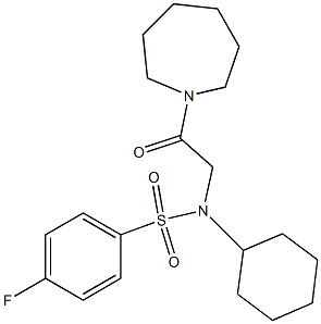 N-[2-(1-azepanyl)-2-oxoethyl]-N-cyclohexyl-4-fluorobenzenesulfonamide Struktur