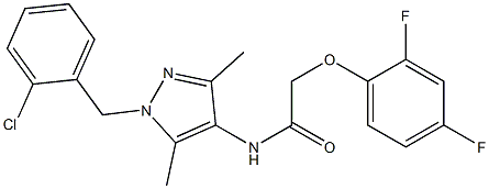 N-[1-(2-chlorobenzyl)-3,5-dimethyl-1H-pyrazol-4-yl]-2-(2,4-difluorophenoxy)acetamide Struktur