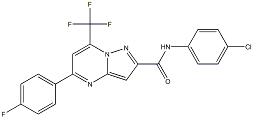 N-(4-chlorophenyl)-5-(4-fluorophenyl)-7-(trifluoromethyl)pyrazolo[1,5-a]pyrimidine-2-carboxamide Struktur