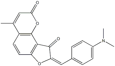 8-[4-(dimethylamino)benzylidene]-4-methyl-2H-furo[2,3-h]chromene-2,9(8H)-dione Struktur