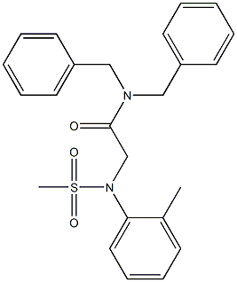 N,N-dibenzyl-2-[2-methyl(methylsulfonyl)anilino]acetamide Struktur