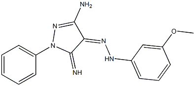 3-amino-5-imino-1-phenyl-1,5-dihydro-4H-pyrazol-4-one (3-methoxyphenyl)hydrazone Struktur