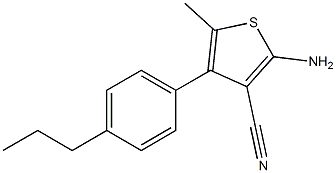 2-amino-5-methyl-4-(4-propylphenyl)-3-thiophenecarbonitrile Struktur