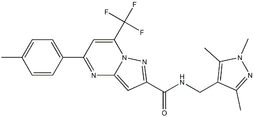 5-(4-methylphenyl)-7-(trifluoromethyl)-N-[(1,3,5-trimethyl-1H-pyrazol-4-yl)methyl]pyrazolo[1,5-a]pyrimidine-2-carboxamide Struktur