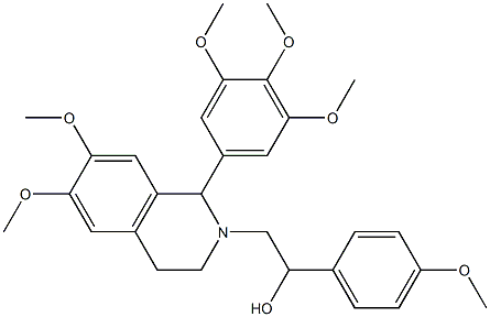 2-(6,7-dimethoxy-1-(3,4,5-trimethoxyphenyl)-3,4-dihydro-2(1H)-isoquinolinyl)-1-(4-methoxyphenyl)ethanol Struktur