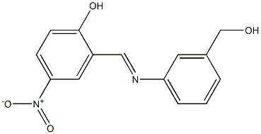 2-({[3-(hydroxymethyl)phenyl]imino}methyl)-4-nitrophenol Struktur