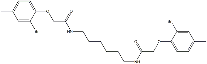 2-(2-bromo-4-methylphenoxy)-N-(6-{[2-(2-bromo-4-methylphenoxy)acetyl]amino}hexyl)acetamide Struktur