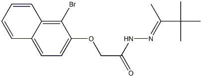 2-[(1-bromo-2-naphthyl)oxy]-N'-[(E)-1,2,2-trimethylpropylidene]acetohydrazide Structure