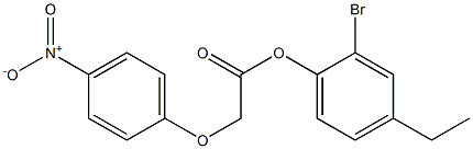 2-bromo-4-ethylphenyl 2-(4-nitrophenoxy)acetate Struktur