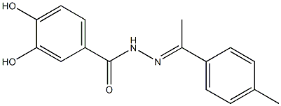 3,4-dihydroxy-N'-[(E)-1-(4-methylphenyl)ethylidene]benzohydrazide Struktur