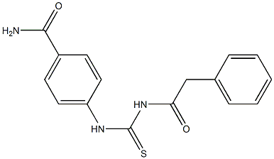 4-({[(2-phenylacetyl)amino]carbothioyl}amino)benzamide Struktur