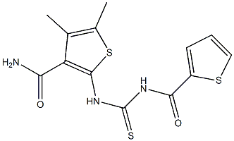 4,5-dimethyl-2-({[(2-thienylcarbonyl)amino]carbothioyl}amino)-3-thiophenecarboxamide Struktur