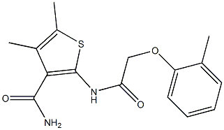 4,5-dimethyl-2-{[2-(2-methylphenoxy)acetyl]amino}-3-thiophenecarboxamide Struktur