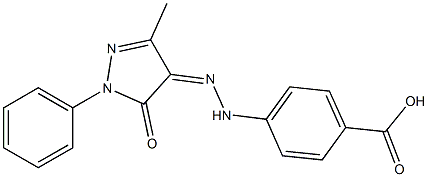 4-[2-(3-methyl-5-oxo-1-phenyl-1,5-dihydro-4H-pyrazol-4-ylidene)hydrazino]benzoic acid Struktur