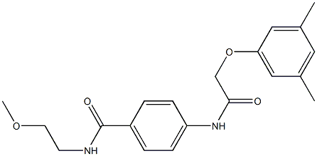 4-{[2-(3,5-dimethylphenoxy)acetyl]amino}-N-(2-methoxyethyl)benzamide Struktur