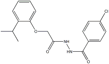 4-chloro-N'-[2-(2-isopropylphenoxy)acetyl]benzohydrazide Struktur